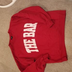 The Bar Red Graphic Hoodie Relaxed Fit